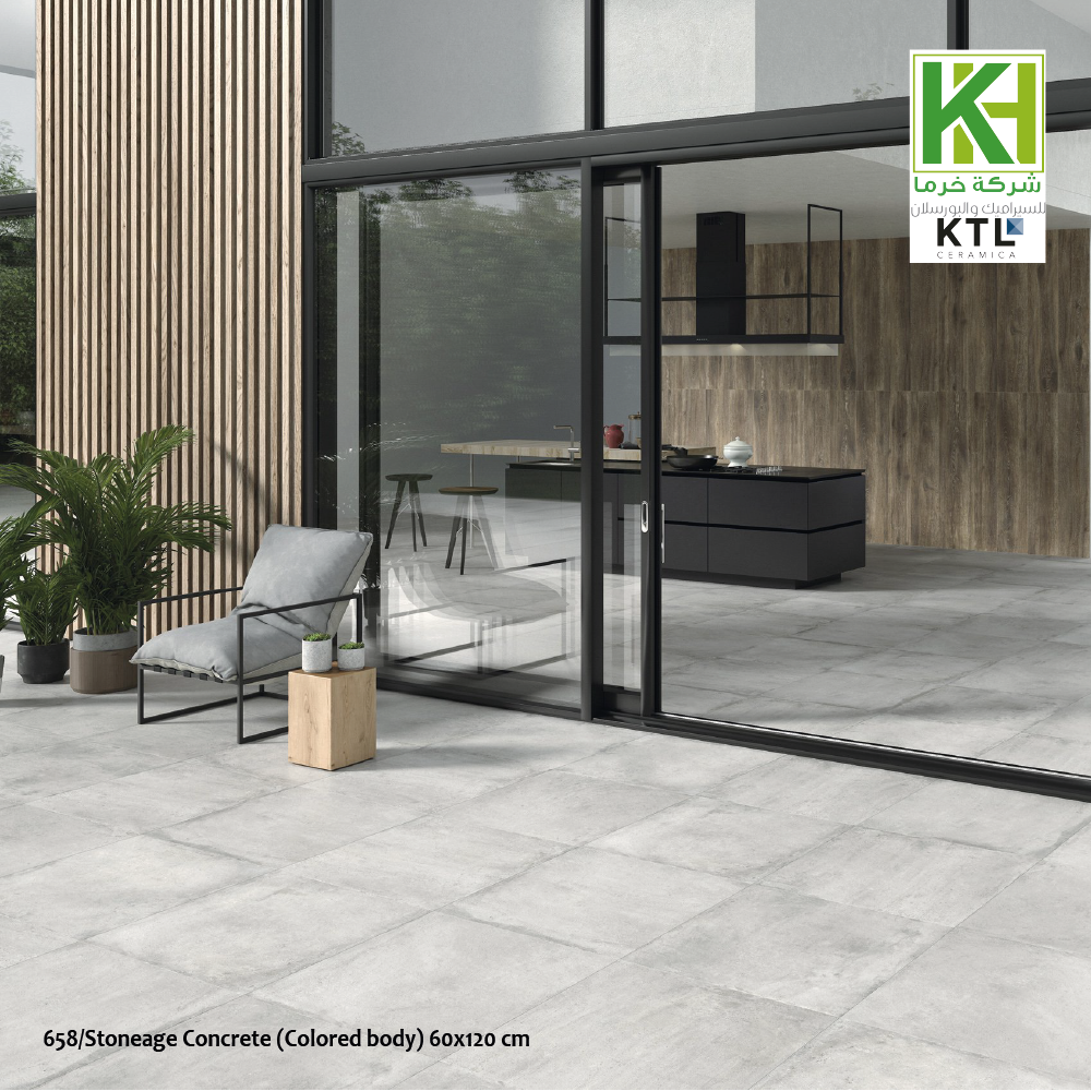 Picture of Spanish Matt Porcelain tile 60x120 cm Nanotech Stoneage Concrete